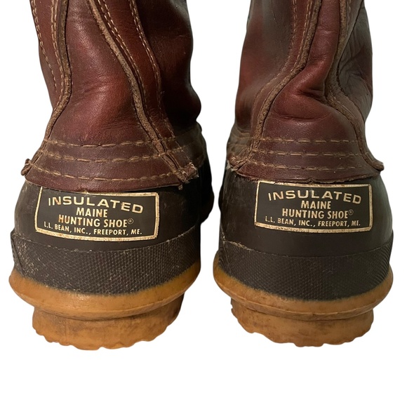L.L. Bean Vintage 10 Eyelet Lace Up Leather Hunting Duck Boots Size 9 Men's - Picture 9 of 13